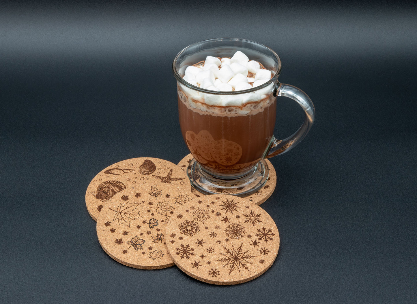 Seasonal Coaster Set - Winter, Spring, Summer, Fall Designs Set of 4