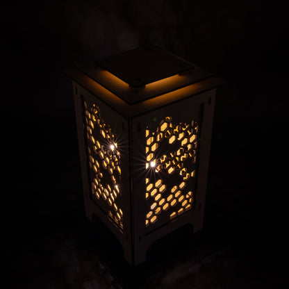 LED Lantern with Honeycomb Interchangeable Panels, Home and Office Decor