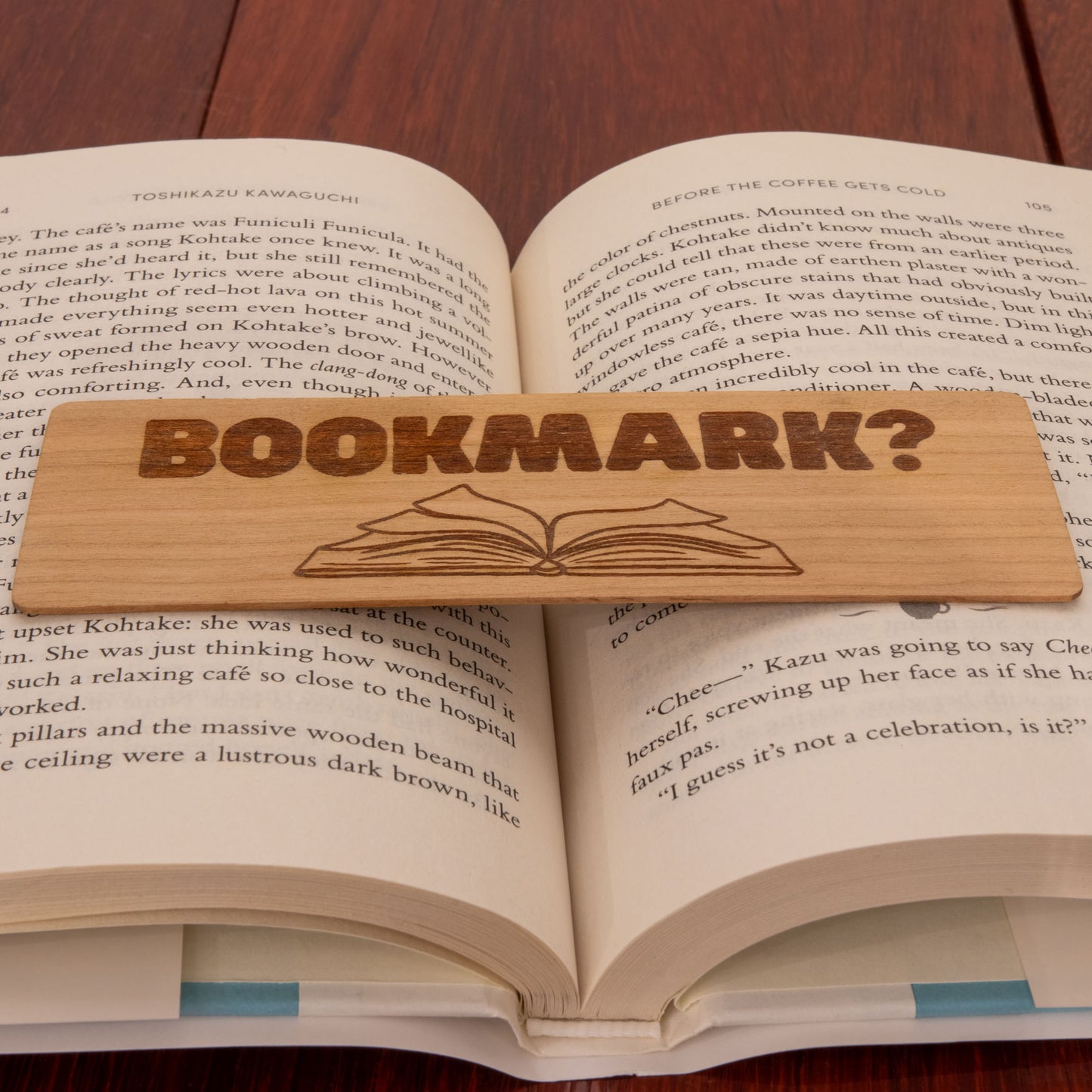 Cherry Wooden Doge Quitter Stick Dual-Sided Bookmark Meme