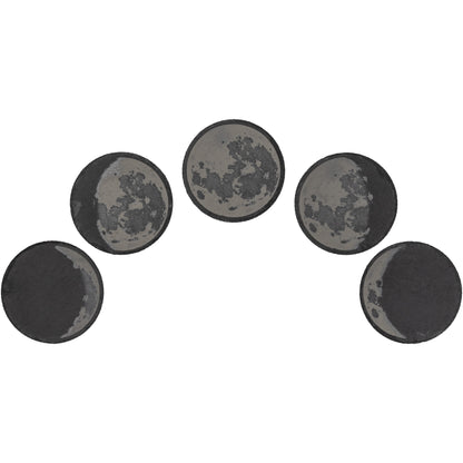 Slate Moon Phase Coaster Set - Exclusive Lunar Phases Engraved, Full Moon Cycle