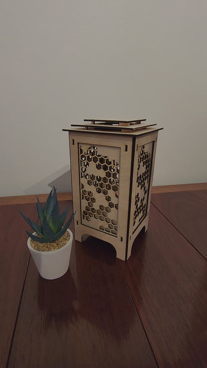 Laser-Cut Interchangeable Lantern Panels - Honeycomb, Kumiko Shippo, Bishamon-Kikkou, Tree of Life Celtic Knot Designs